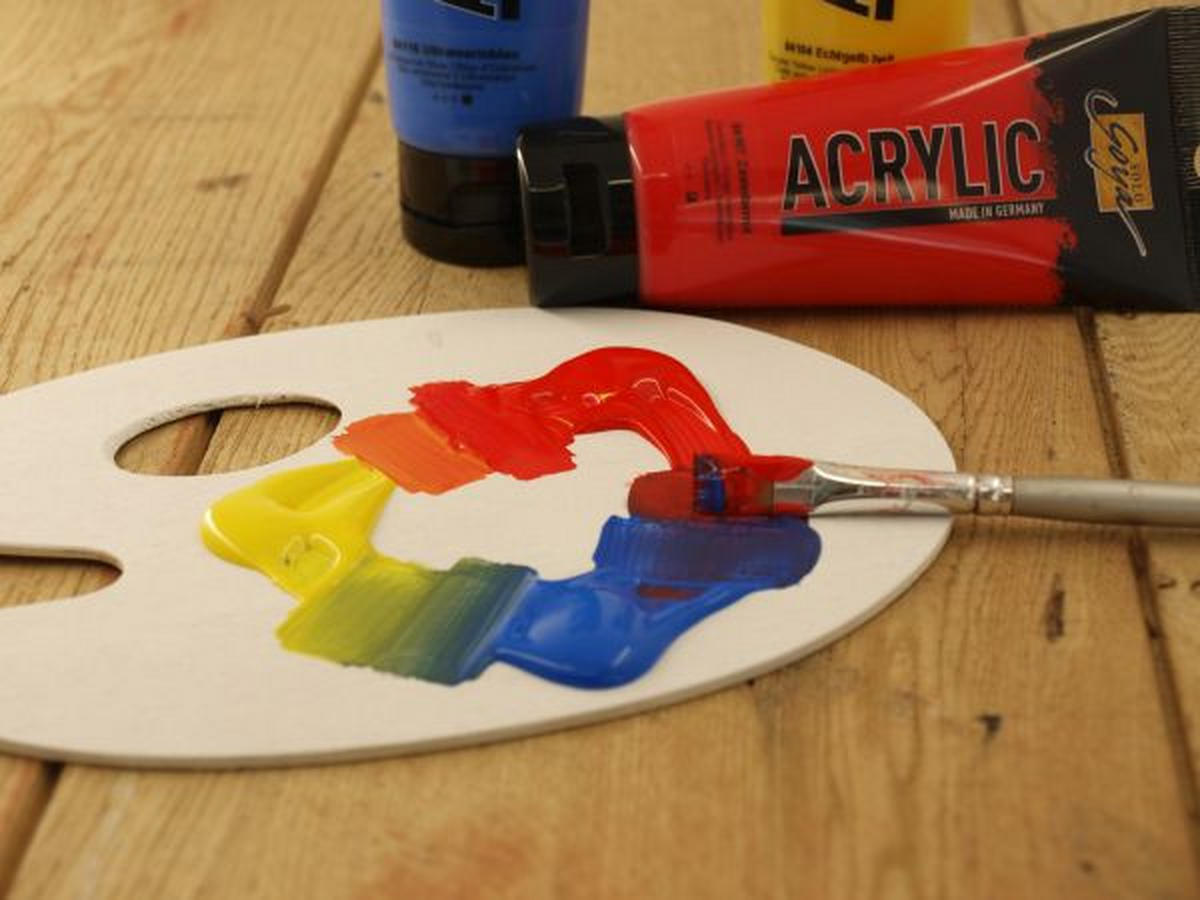 ACRYLFARBENSET - Blau/Gelb, Basics (40.5/16.8/4.5cm)