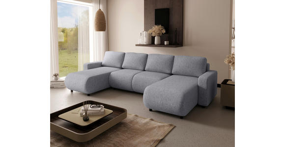 WOHNLANDSCHAFT Grau Webstoff  - Schwarz/Grau, MODERN, Kunststoff/Textil (150/312/150cm) - Xora