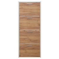 OMARA Z LOPUTAMI ZA ČEVLJE bela, barve hrasta - barve hrasta/bela, Konvencionalno, leseni material (60/151,5/25cm) - Ti'me