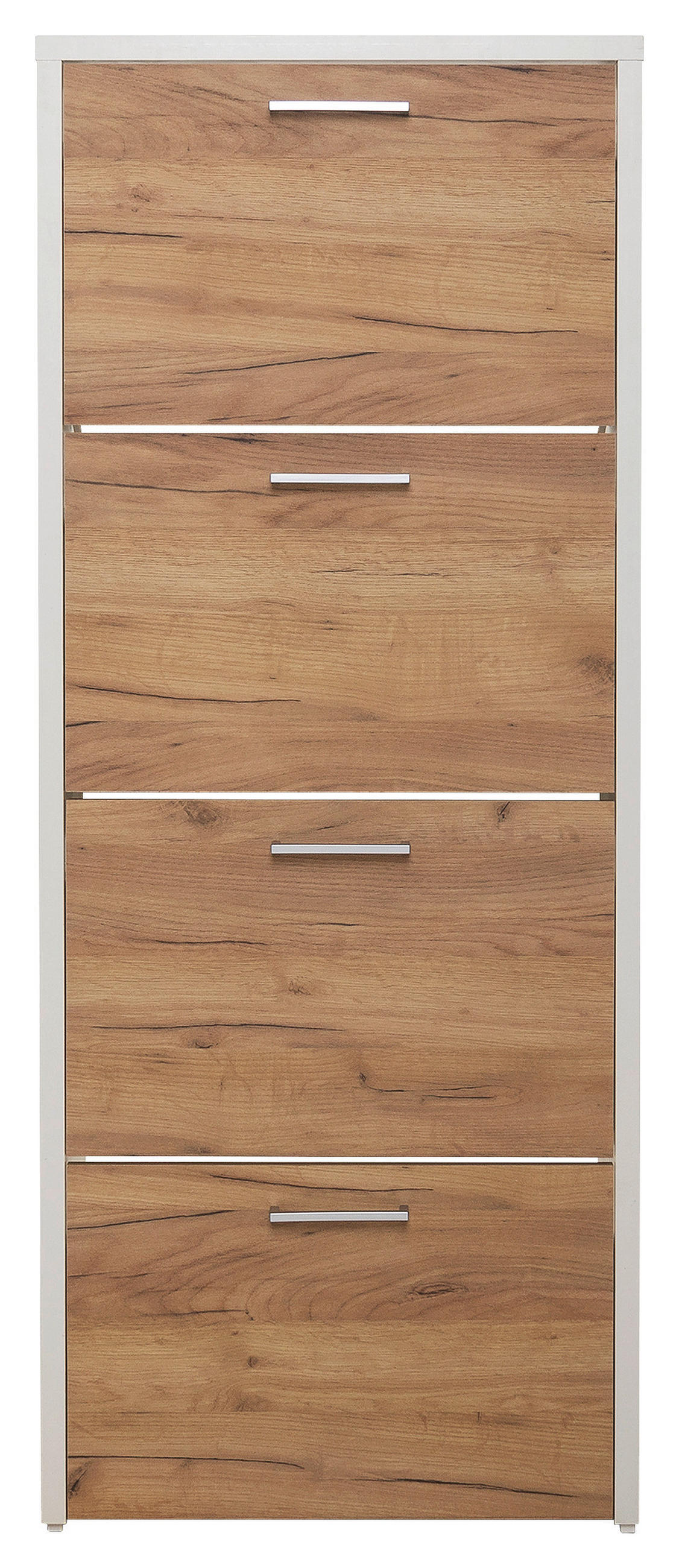 OMARA Z LOPUTAMI ZA ČEVLJE bela, barve hrasta - barve hrasta/bela, Konvencionalno, leseni material (60/151,5/25cm) - Ti'me