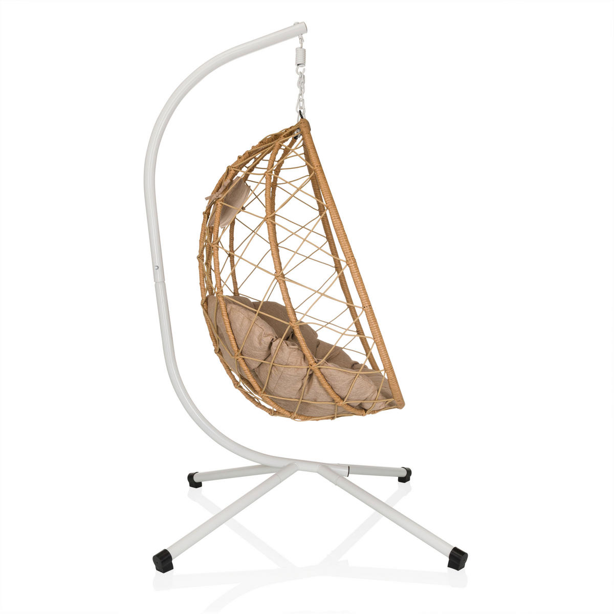 HÄNGESESSEL 98/188/114 cm  - Beige/Weiß, MODERN, Kunststoff/Textil (98/188/114cm) - MID.YOU