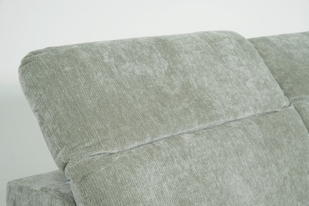 ECKSOFA  in Chenille Mintgrün  307/243 cm  - Schwarz/Mintgrün, Design, Textil/Metall (307/243cm) - Xora