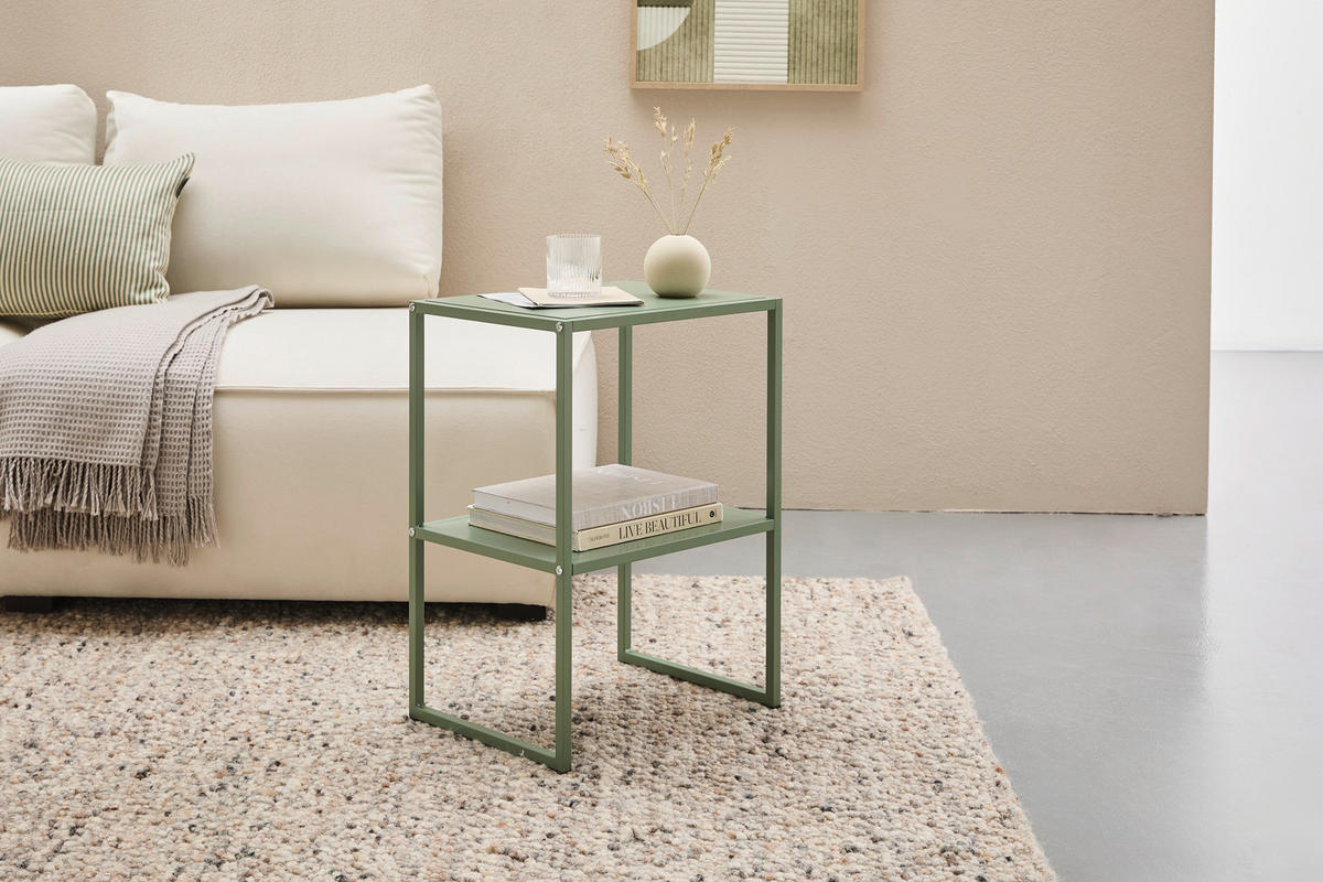 BEISTELLTISCH Metall, Holzwerkstoff 43/33/60 cm  - Grün, Design, Holzwerkstoff/Metall (43/33/60cm) - home24