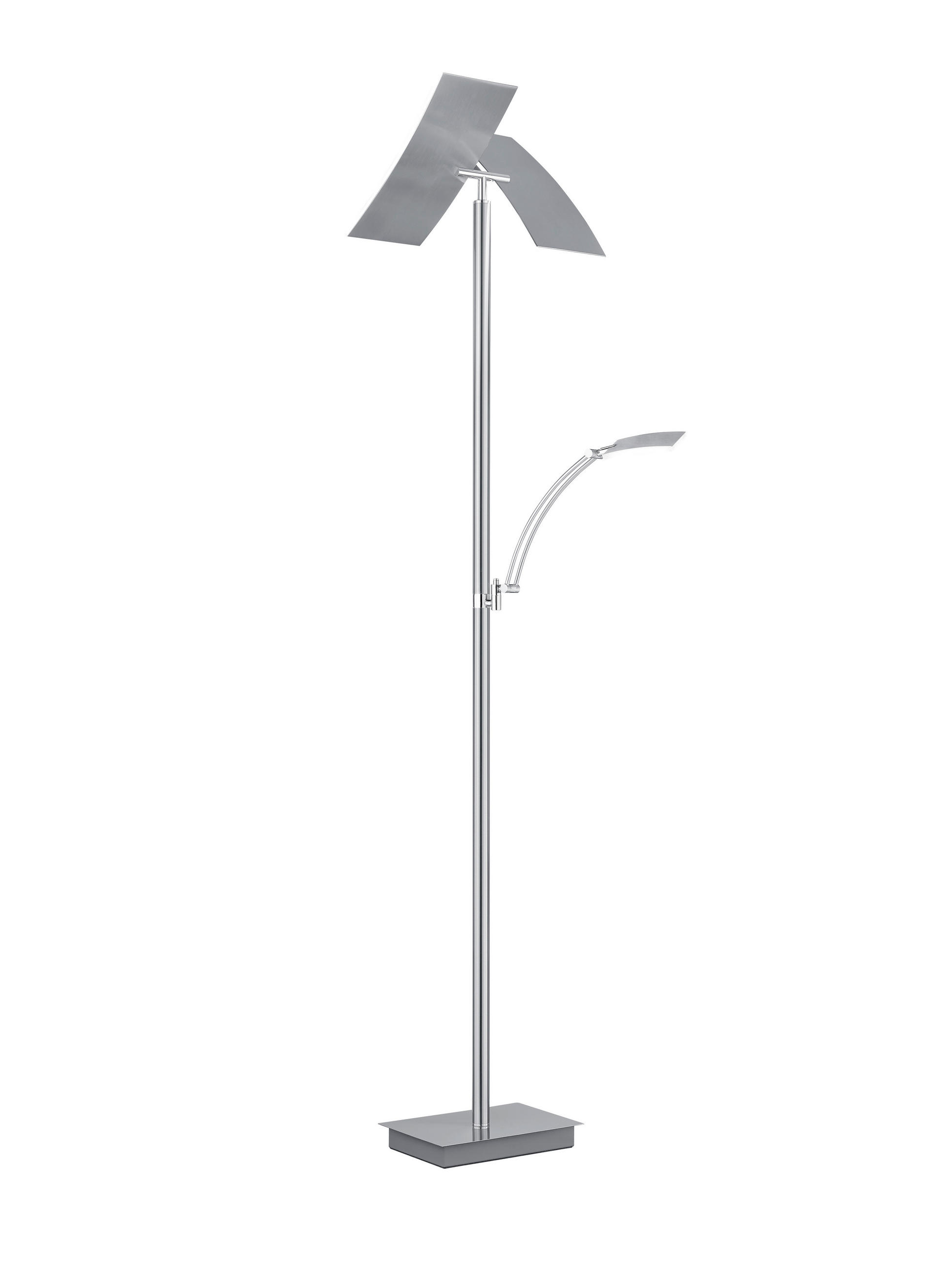 LED-STEHLEUCHTE 50/185 cm    - Nickelfarben, Design, Metall (50/185cm) - Hell