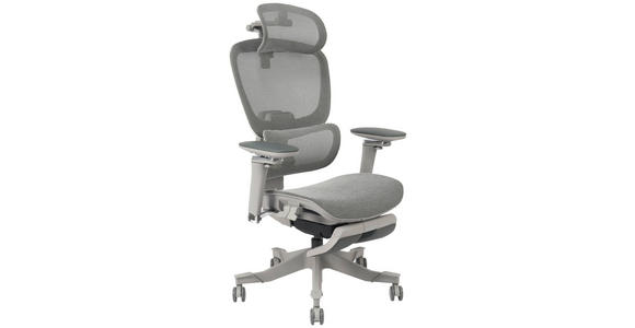 DREHSTUHL  in Netzbespannung Grau  - Grau, MODERN, Kunststoff/Textil (72,5/109-118/73cm) - Novel