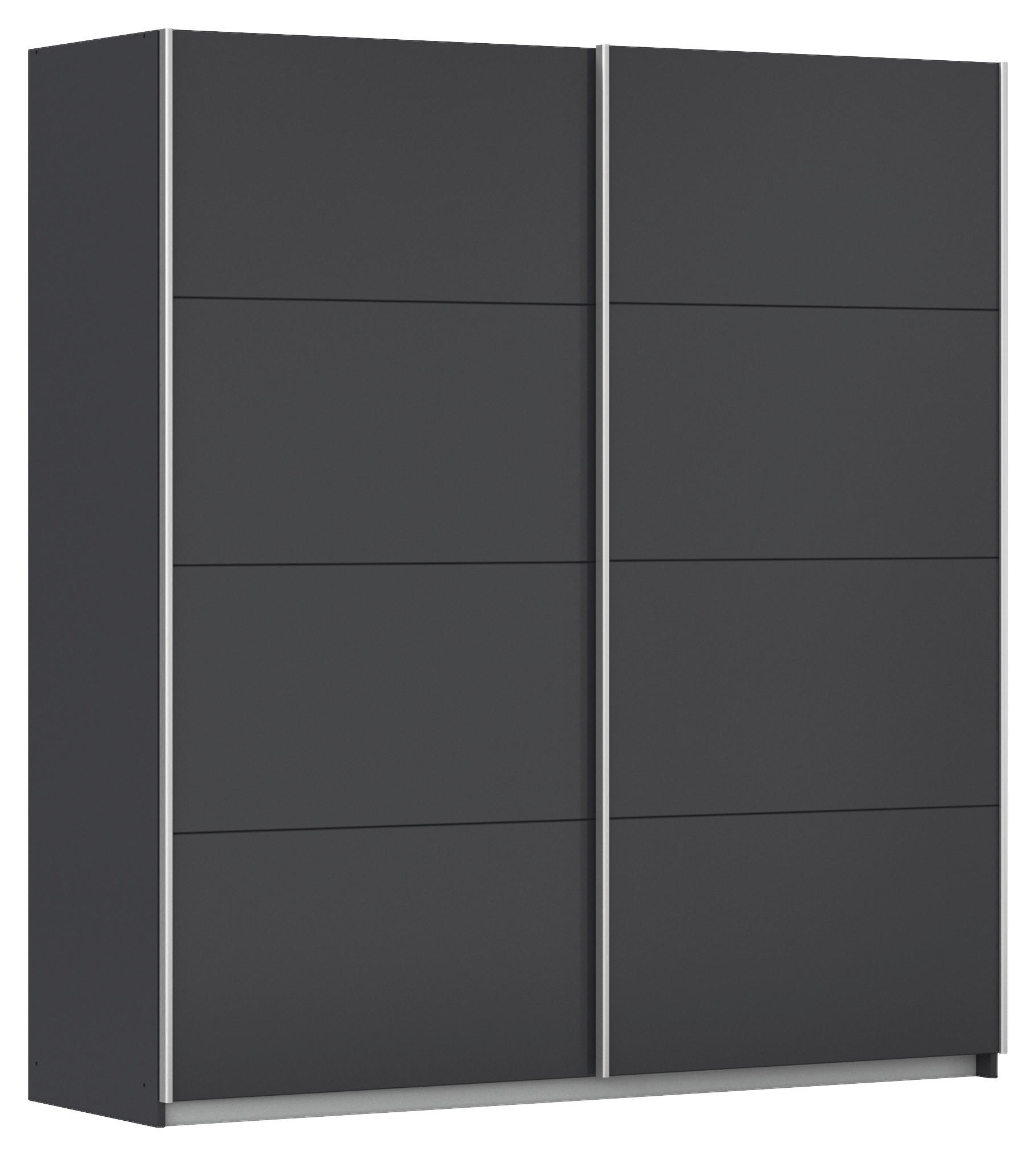 SCHWEBETÜRENSCHRANK 181/197/61 cm 2-türig Graphitfarben - Graphitfarben/Alufarben, MODERN, Holzwerkstoff/Metall (181/197/61cm) - Rauch Möbel