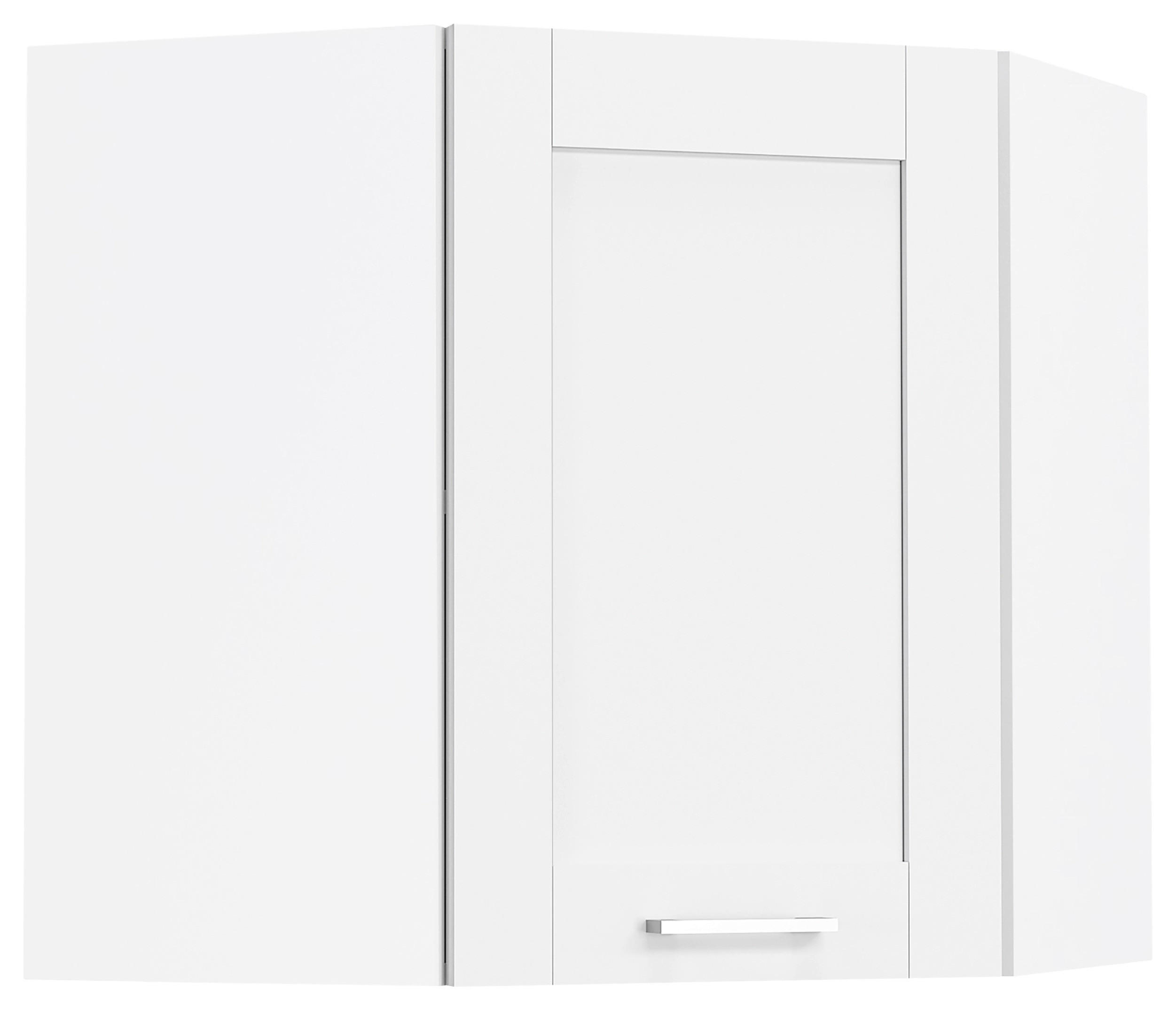 ECKOBERSCHRANK 57/60/57 cm  - Weiss/Silberfarben, Trend, Holzwerkstoff/Kunststoff (57/60/57cm) - MID.YOU