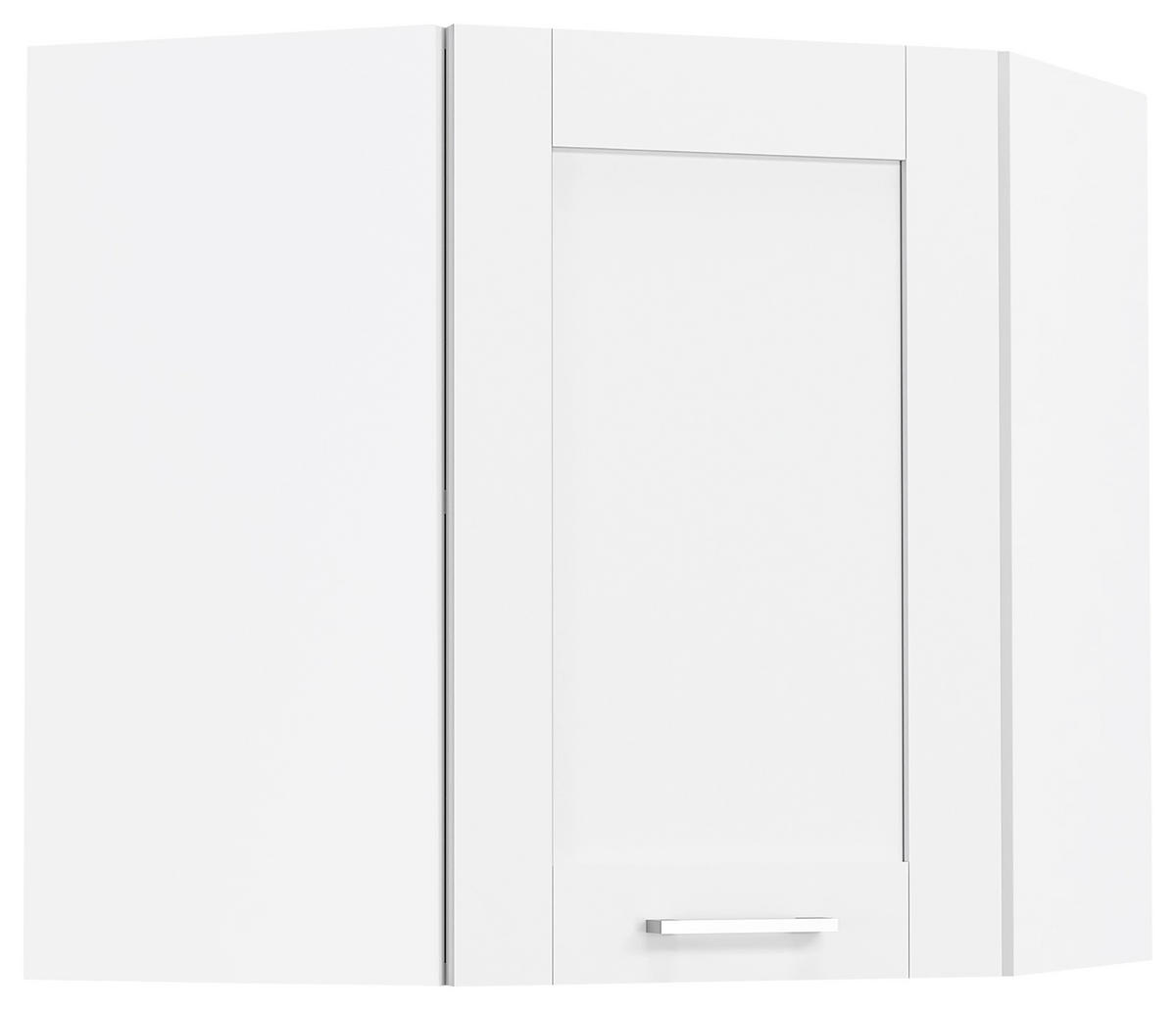 ECKOBERSCHRANK 57/60/57 cm  - Silberfarben/Weiß, Trend, Holzwerkstoff/Kunststoff (57/60/57cm) - MID.YOU