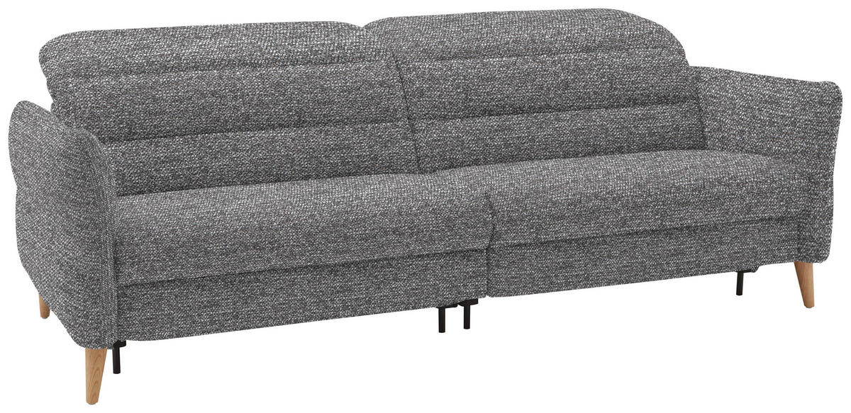 2-SITZER-SOFA in Webstoff Grau  - Eiche Bianco/Grau, Design, Holz/Textil (234-262/85-106/98-112cm) - Dieter Knoll
