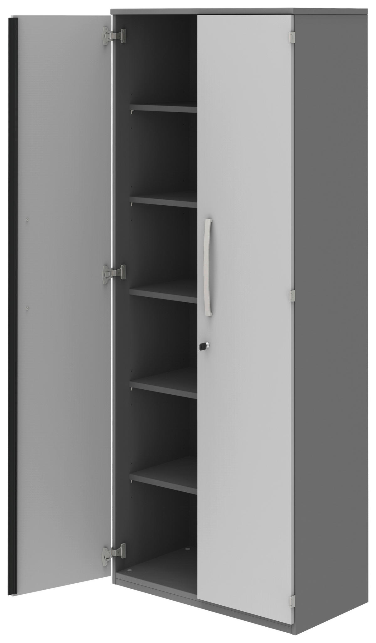 AKTENSCHRANK Anthrazit, Hellgrau  - Anthrazit/Hellgrau, KONVENTIONELL, Holzwerkstoff (80/217,4/43cm) - Moderano