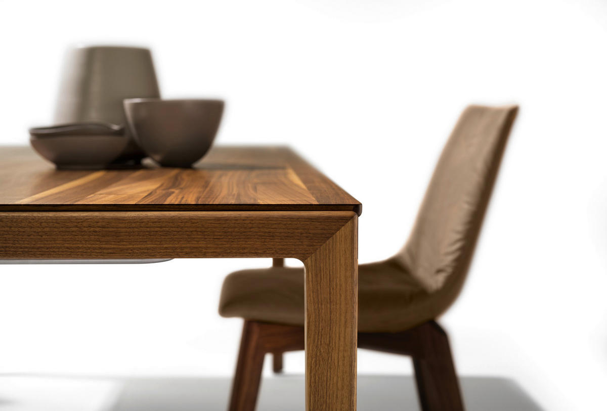 ESSTISCH in Holz, Metall 160(260)/100/75 cm  - Edelstahlfarben/Nussbaumfarben, Design, Holz/Metall (160(260)/100/75cm) - Team 7