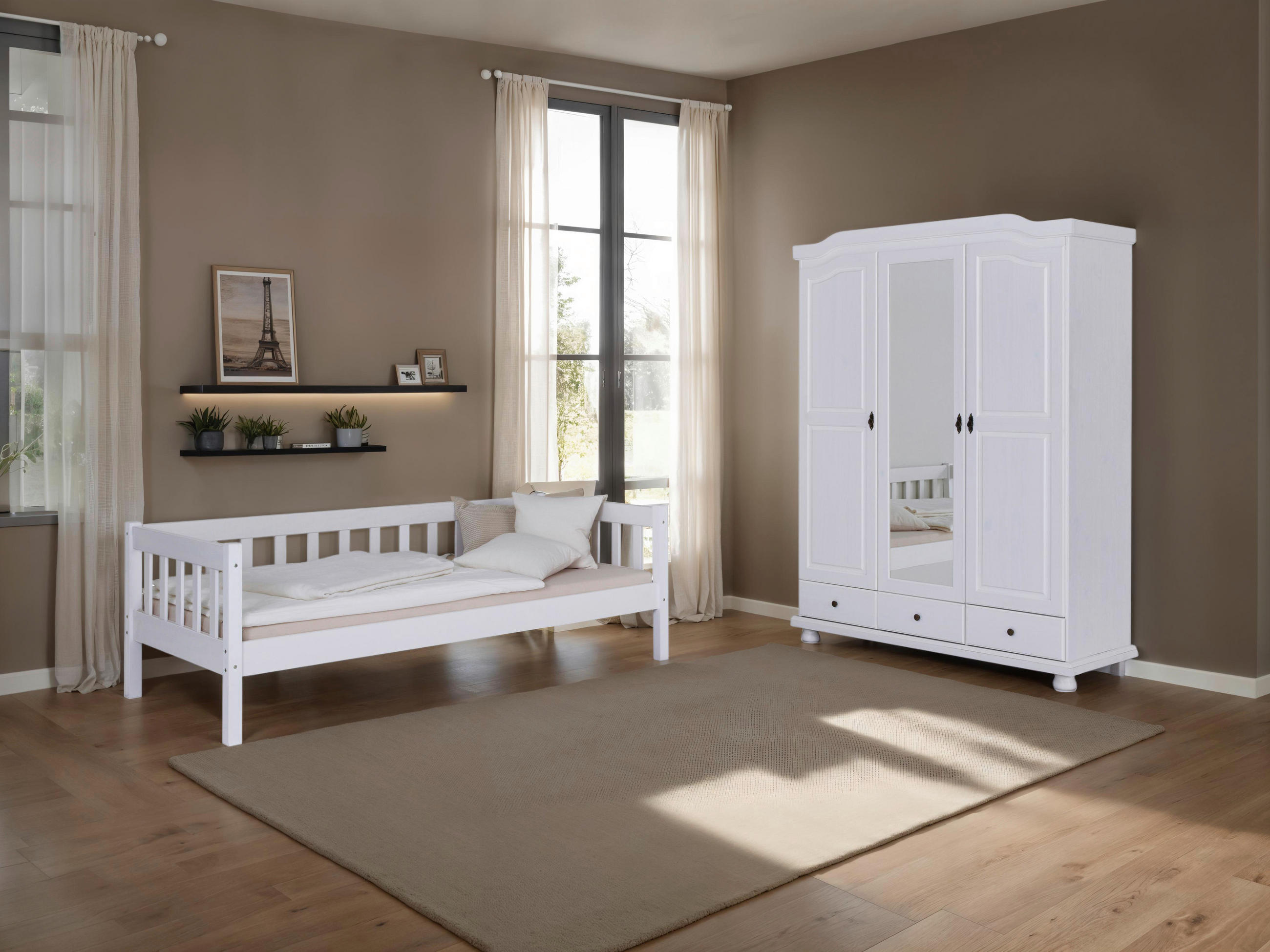 EINZELZIMMER Weiß  - Naturfarben/Weiß, MODERN, Holz - MID.YOU