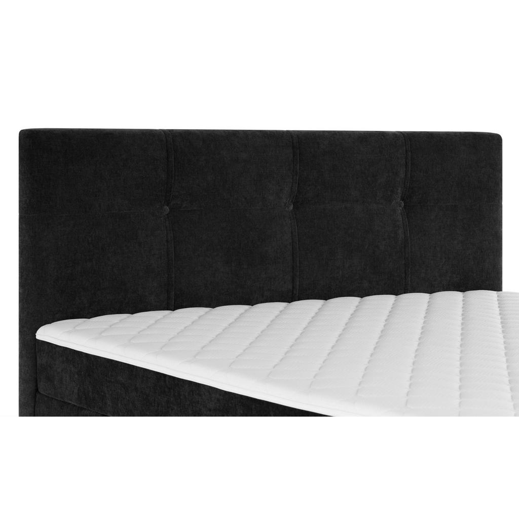 Thumbnail - Welnova Boxbett, Schwarz, Textil, Tanne,Birke, massiv, Struktur, H3, 7-Zonen, Höhe ca. 20 cm, 120x200 cm, gepolstertes K...