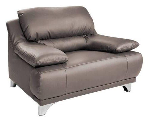 SESSEL Lederlook Grau - Chromfarben/Grau, KONVENTIONELL, Textil/Metall (118/86/93cm) - Livetastic