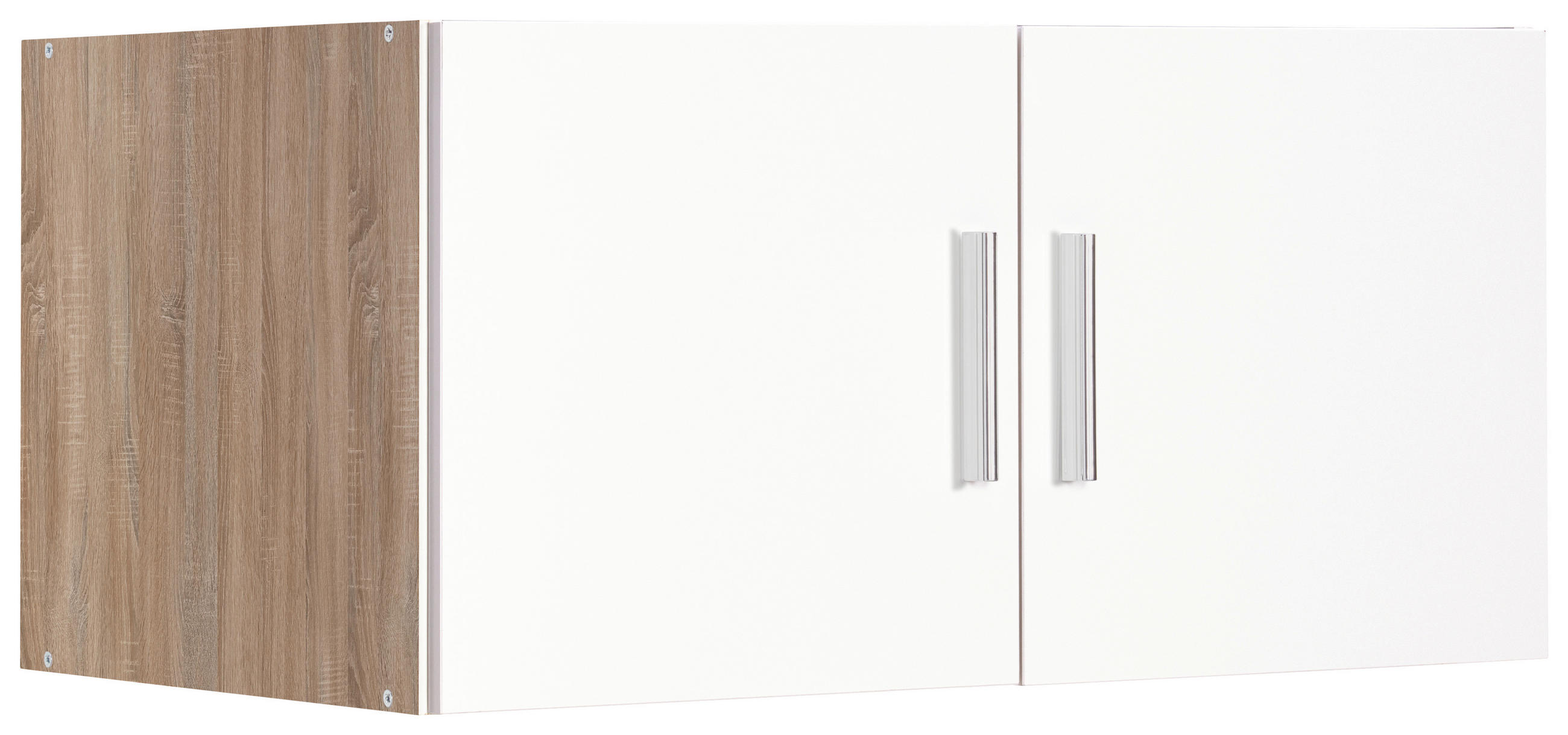 Xora Aufsatzschrank Weiß Hochglanz, Eiche 80x40x40 cm
