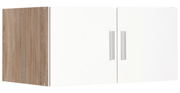 AUFSATZSCHRANK 80/40/40 cm   - Chromfarben/Eichefarben, Design, Holzwerkstoff/Kunststoff (80/40/40cm) - Xora