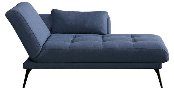 RÉCAMIERE Dunkelblau - Schwarz/Dunkelblau, KONVENTIONELL, Textil/Metall (200/85/106cm) - Novel