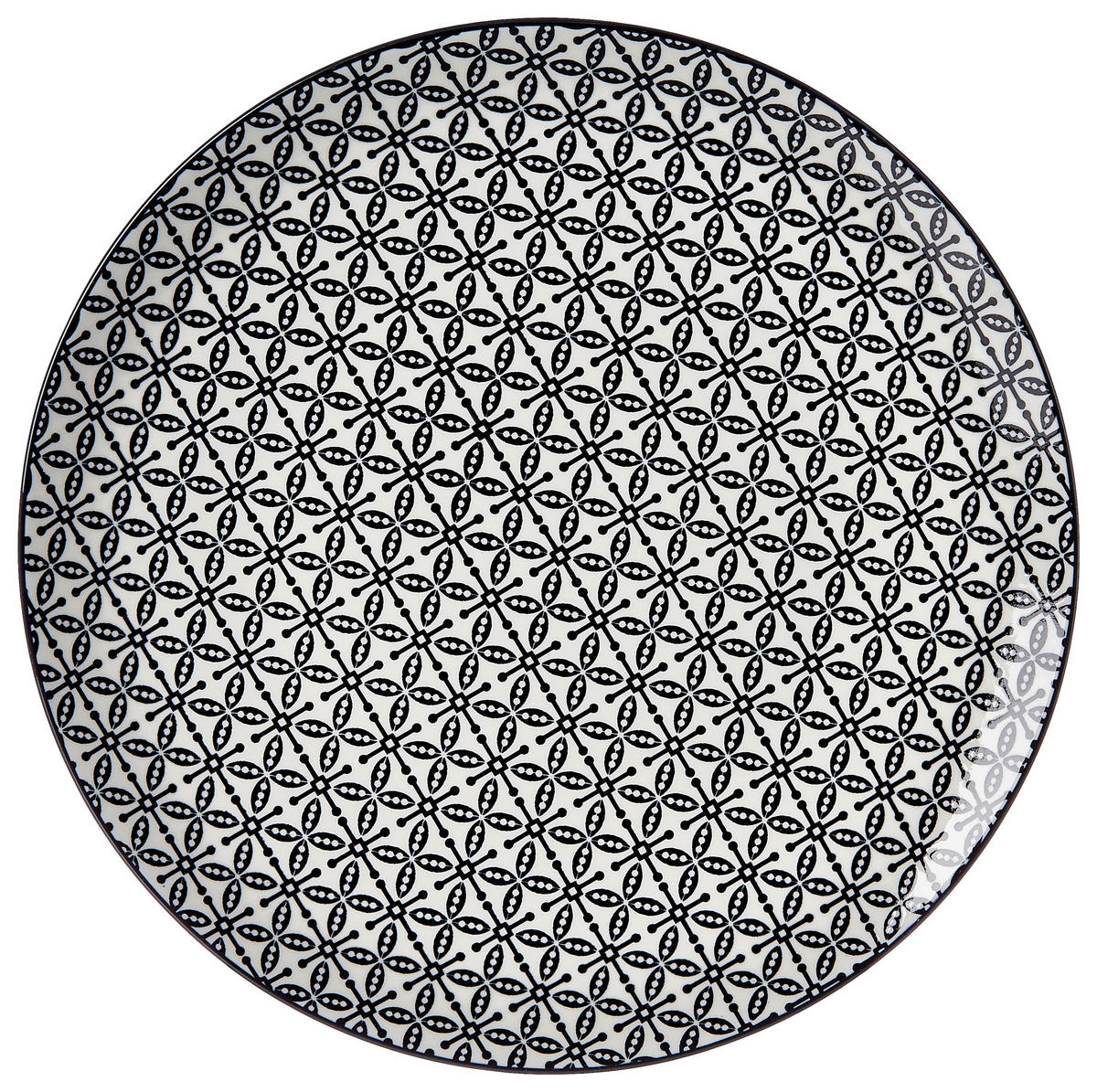 MĚLKÝ TALÍŘ, keramika, 26,5 cm - bílá/černá, Trend, keramika (26,5cm) - Ritzenhoff Breker