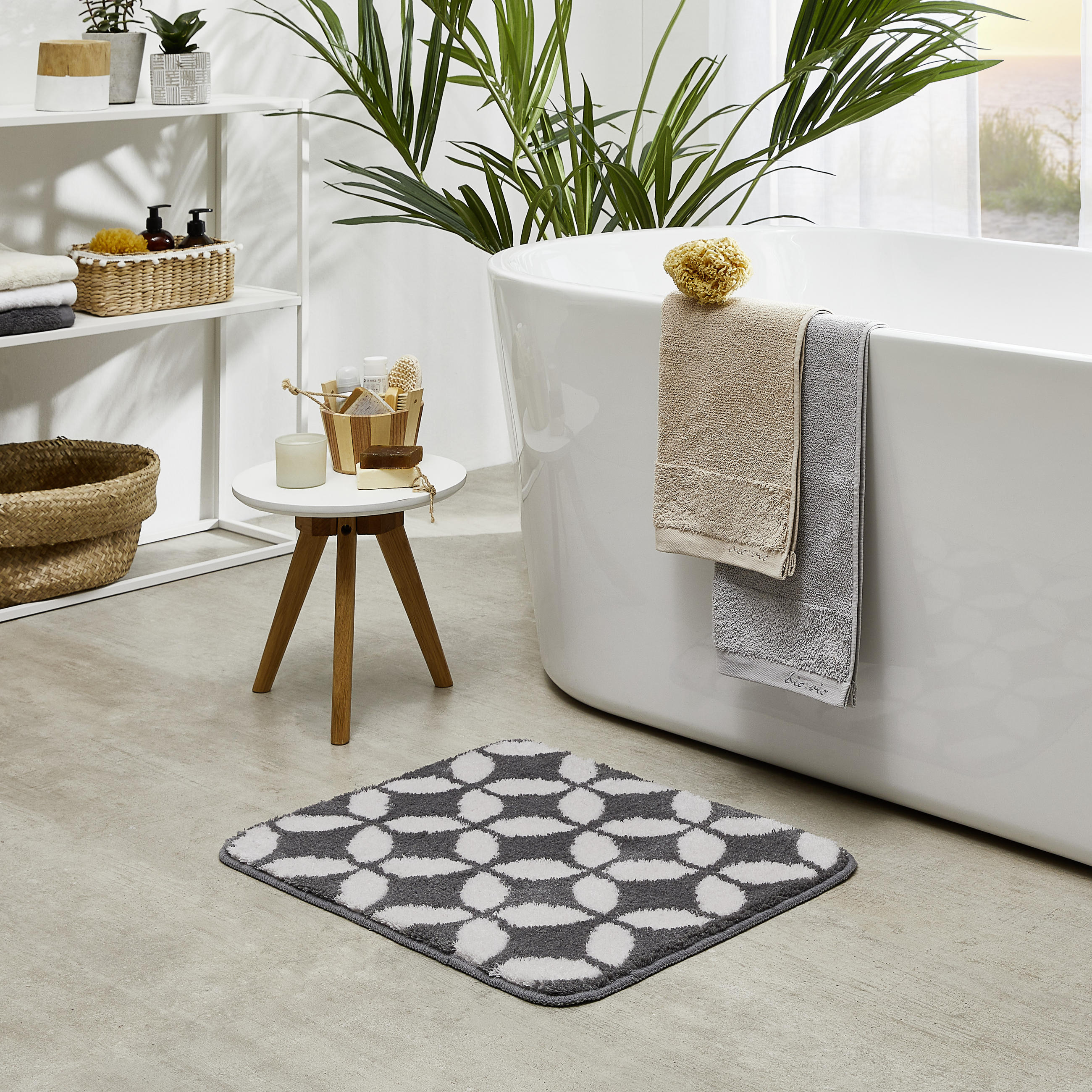 BADTEPPICH Anthrazit 50/60 cm  - Anthrazit, Basics, Kunststoff/Textil (50/60cm) - Kleine Wolke