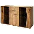 SIDEBOARD 137,7/79,3/43,8 cm  - Wildeiche/Grau, MODERN, Glas/Holz (137,7/79,3/43,8cm) - Moderano