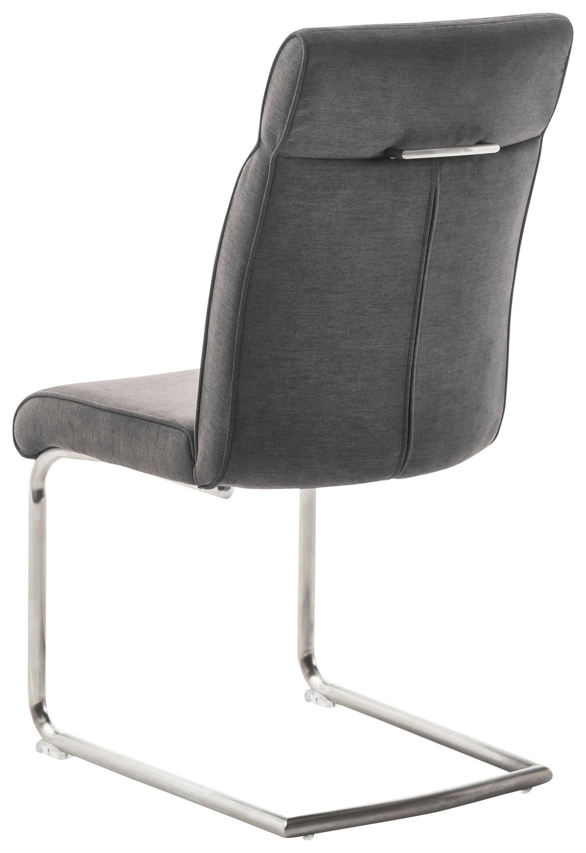 SZÁNKÓTALPAS SZÉK fém, textil antracit, nemesacél  - nemesacél/antracit, Design, textil/fém (49/99/63cm) - Novel