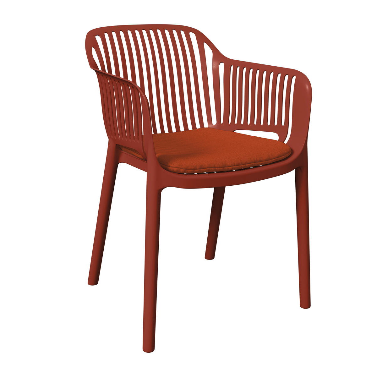 STAPELSESSEL in Kunststoff, Textil Rot  - Rot, Basics, Kunststoff/Textil (55/80/60cm) - Ambia Garden