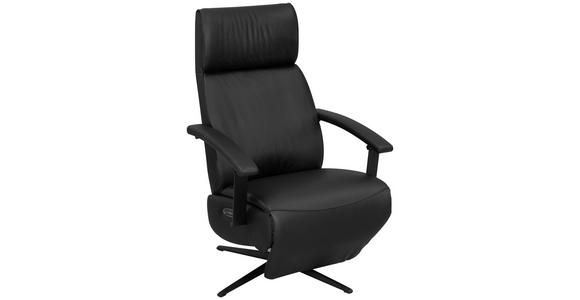 RELAXSESSEL Lederlook Kopfteilverstellung, Sitztiefenverstellung, Fußteilverstellung, Rücken echt - Schwarz, Design, Textil/Metall (74/115/84cm) - Xora