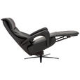 RELAXSESSEL Lenno Echtleder Nackenstütze, Relaxfunktion, Kopfteilverstellung    - Anthrazit/Schwarz, Design, Leder/Metall (75/106/88cm) - Dieter Knoll