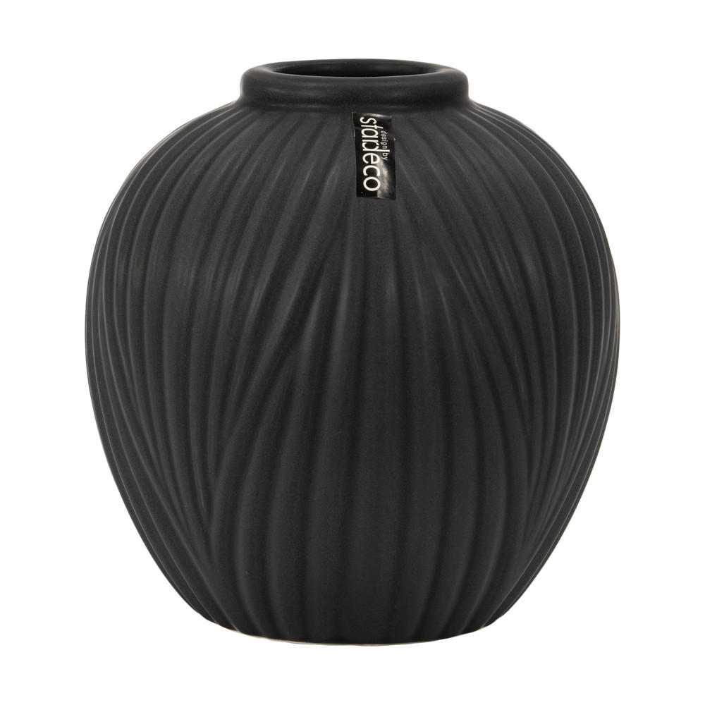 VÁZA, keramika, 18 cm - čierna, Basics, keramika (18/18cm)