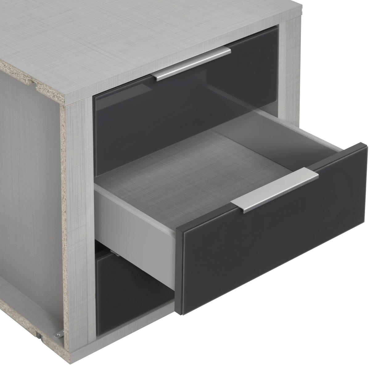 SCHUBKASTENEINSATZ 48/51/50 cm   - Grau, Modern, Glas/Holzwerkstoff (48/51/50cm) - MID.YOU