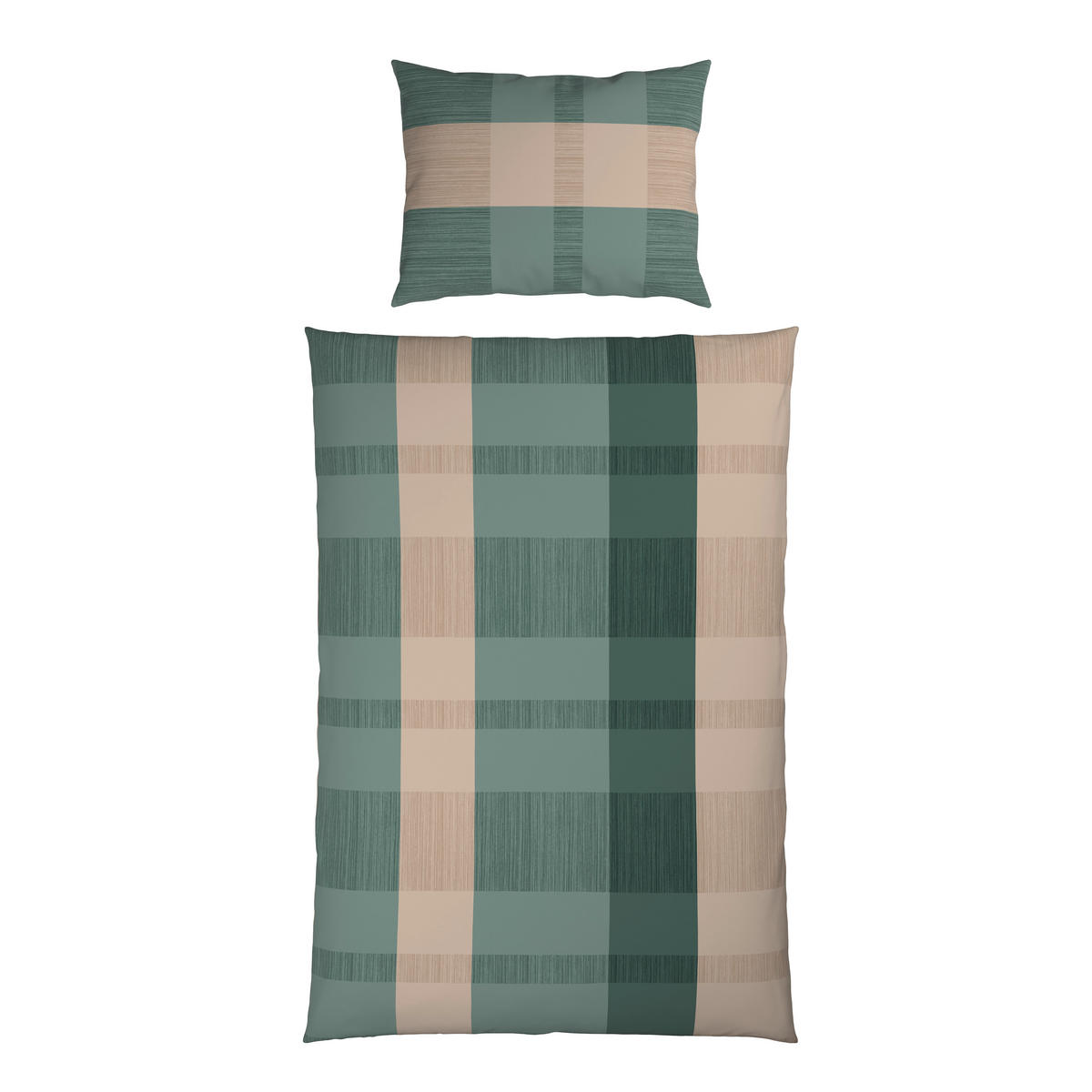 BETTWÄSCHE 2-teilig 140/200 cm  - Beige/Grün, KONVENTIONELL, Textil (140/200cm) - Esposa
