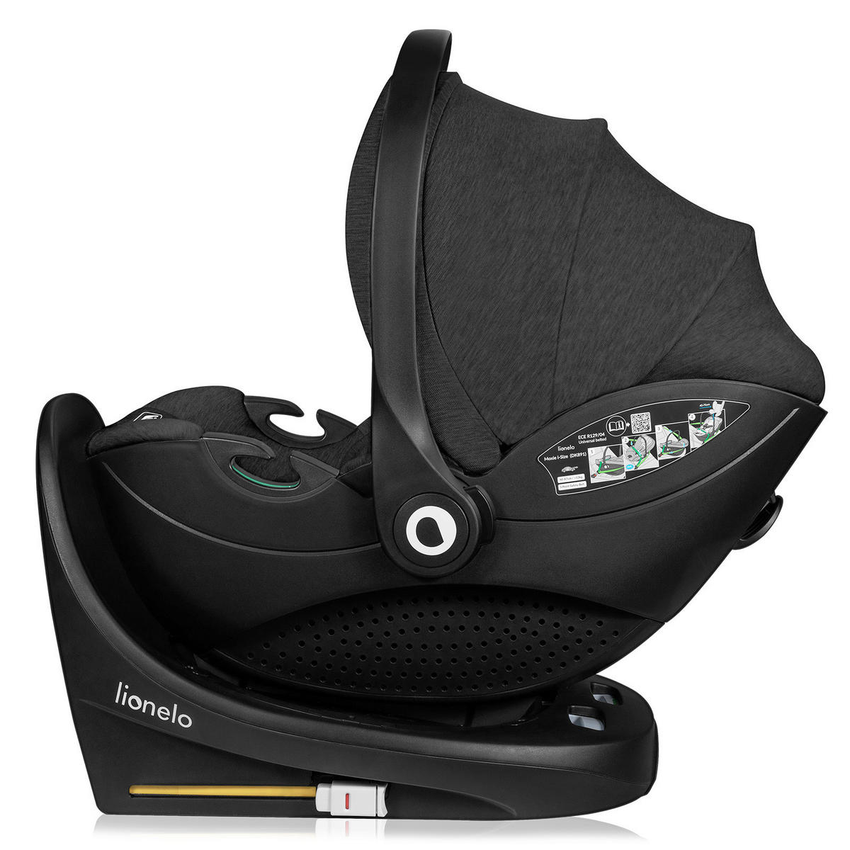 ISOFIXSTATION Moxie  - Schwarz, Basics, Naturmaterialien/Kunststoff (68/45,5/42cm) - Lionelo
