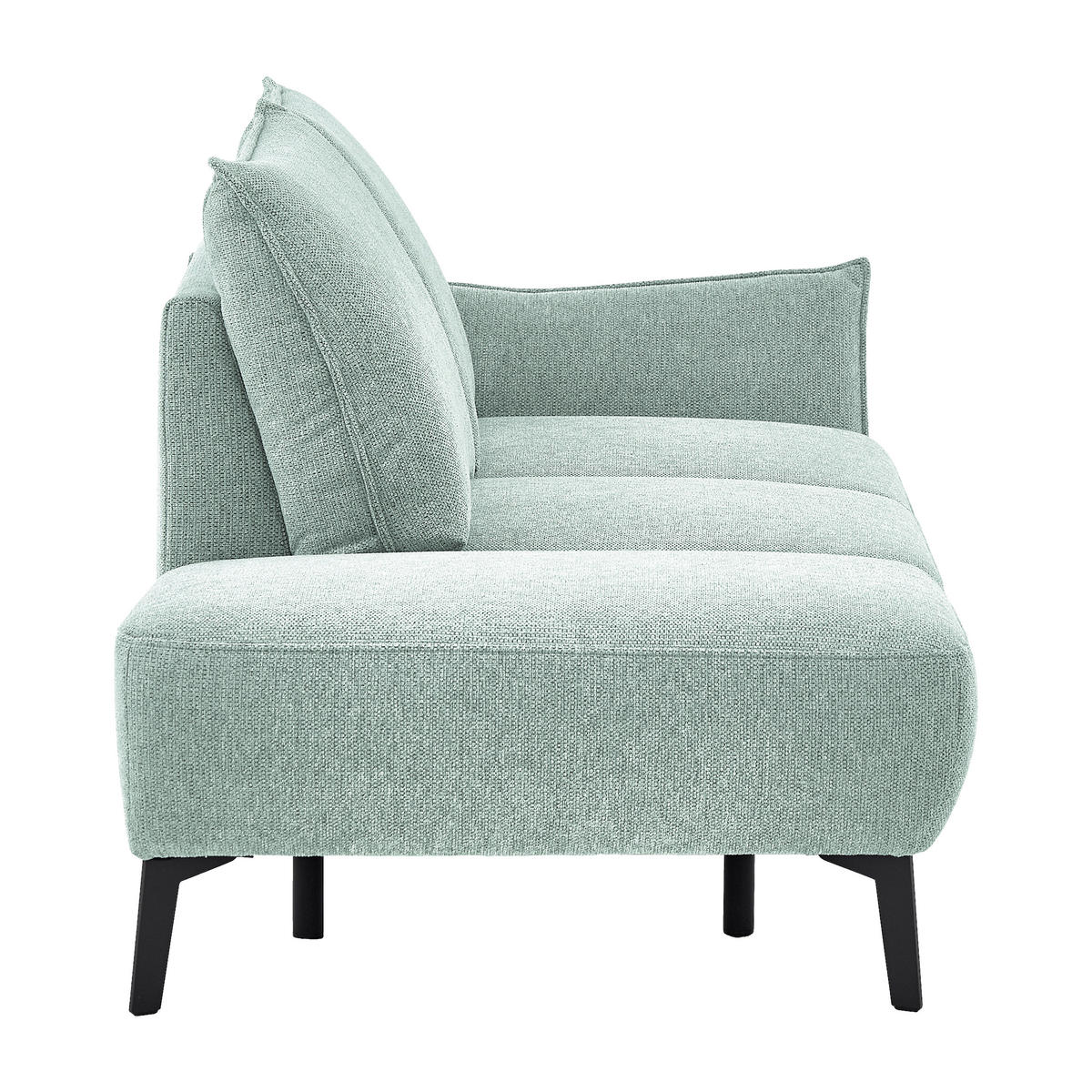 RÉCAMIERE Chenille Hellblau  - Schwarz/Hellblau, Konventionell, Textil/Metall (206/90/92cm) - Elegando