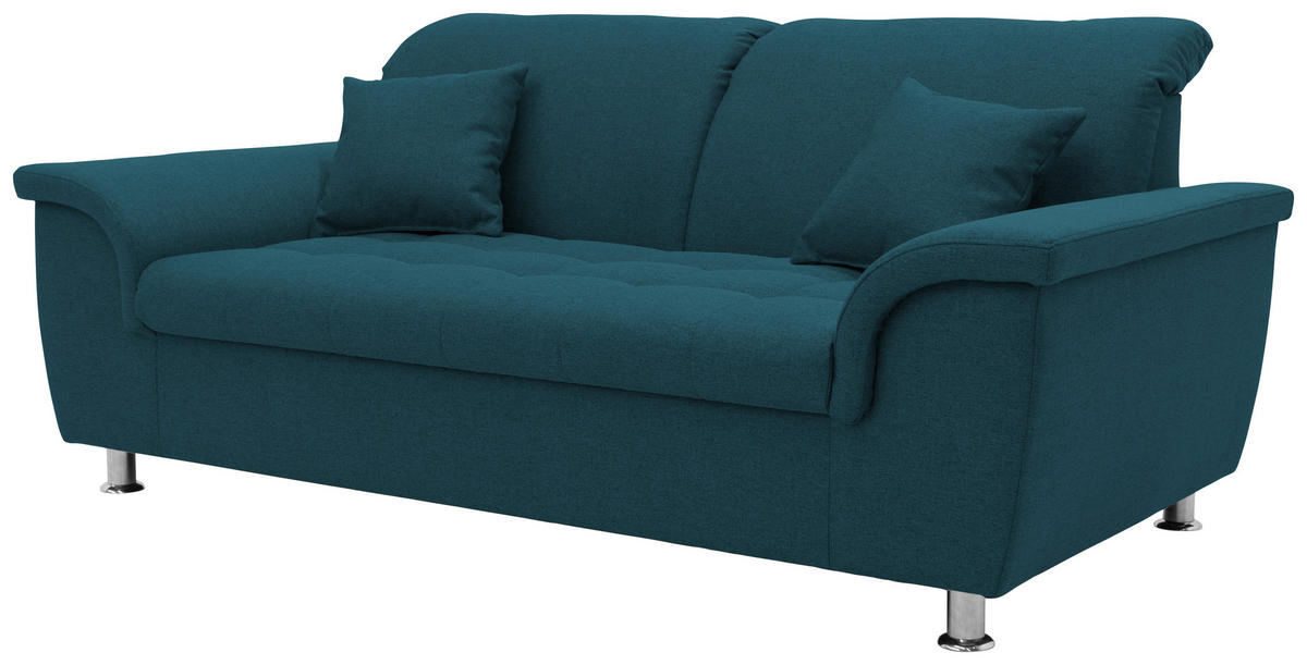 2-SITZER-SOFA in Webstoff Dunkelblau  - Chromfarben/Dunkelblau, KONVENTIONELL, Textil/Metall (190/81/105cm) - MID.YOU