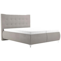 KÁRPITOZOTT ÁGY 160/200 cm  ezüst  - ezüst, Modern, műanyag/faalapú anyag (160/200cm) - Cantus