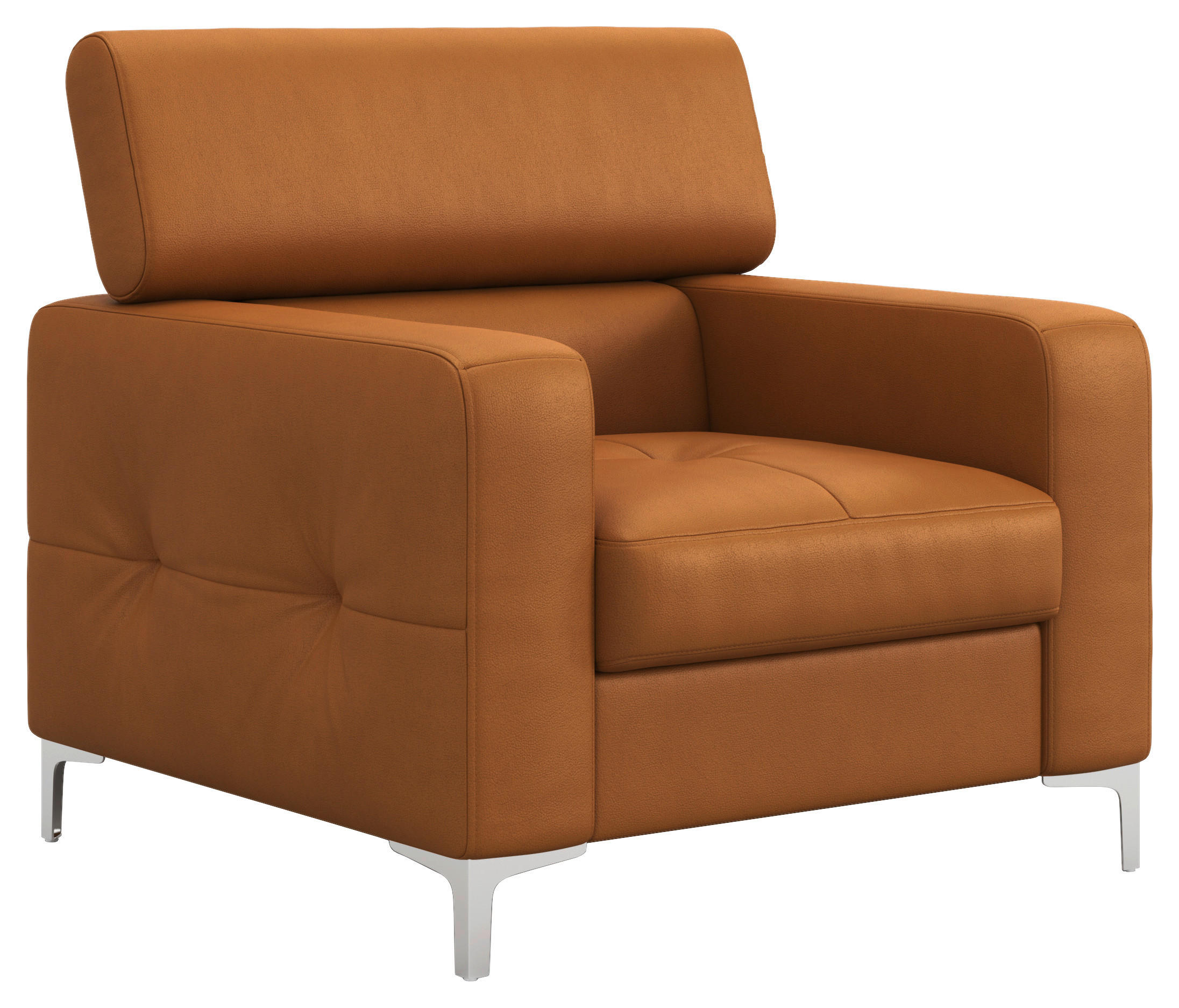 SESSEL in Echtleder Gelb  - Chromfarben/Gelb, Design, Leder/Metall (99/78-92/106cm) - Livetastic