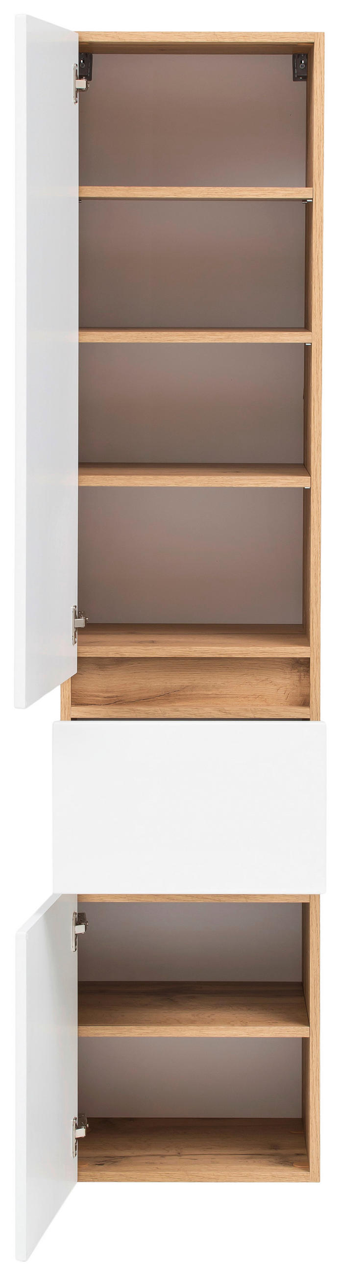 HOCHSCHRANK 40/180/35 cm  - Weiss/Eichefarben, Konventionell, Holzwerkstoff/Kunststoff (40/180/35cm) - Held