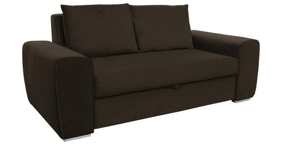 SCHLAFSOFA in Dunkelbraun  - Chromfarben/Dunkelbraun, Design, Holz/Textil (199/92/97cm) - Hom`in