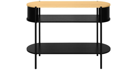 KONSOLENTISCH Naturfarben, Schwarz  - Schwarz/Naturfarben, Trend, Holzwerkstoff/Metall (100/39/76cm) - Xora