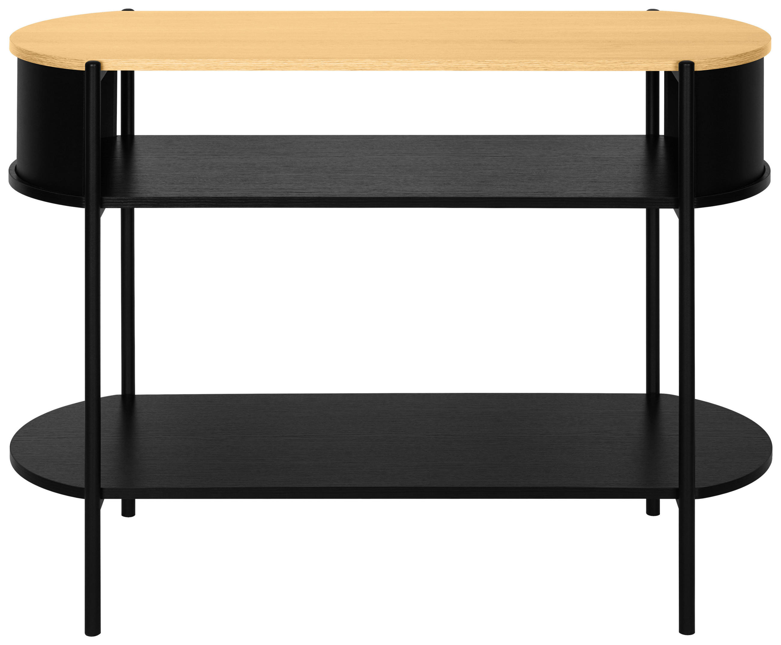 KONSOLENTISCH Naturfarben, Schwarz  - Schwarz/Naturfarben, Trend, Holzwerkstoff/Metall (100/39/76cm) - Xora