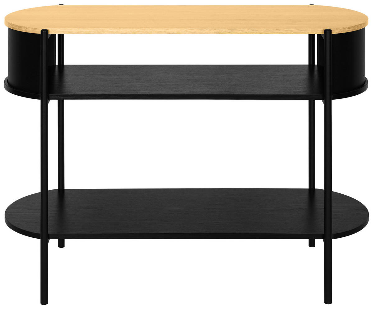 KONSOLENTISCH Naturfarben, Schwarz  - Schwarz/Naturfarben, Trend, Holzwerkstoff/Metall (100/39/76cm) - Xora
