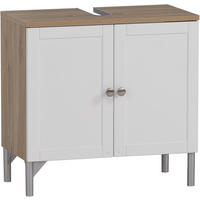 WASCHBECKENUNTERSCHRANK 60,2/58,5/32 cm  - Silberfarben/Weiß, Basics, Holzwerkstoff/Kunststoff (60,2/58,5/32cm) - Stylife