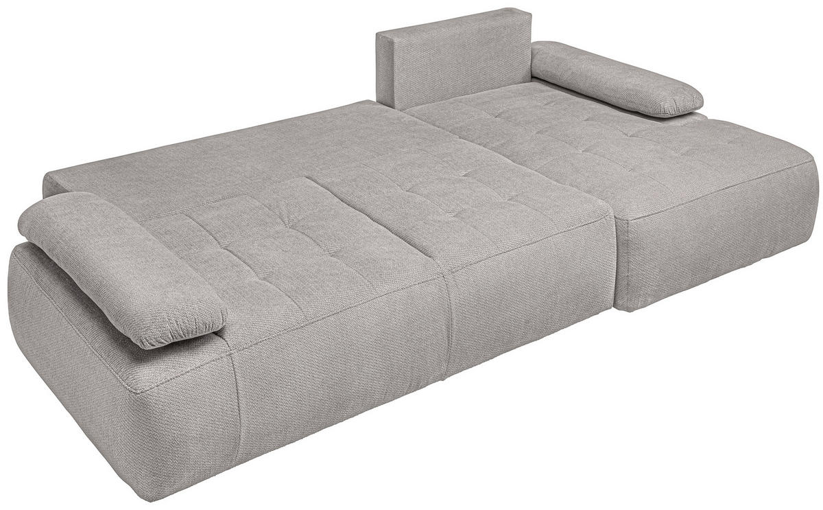 ECKSOFA Hellgrau Webstoff  - Hellgrau/Schwarz, KONVENTIONELL, Kunststoff/Textil (282/162cm) - Carryhome