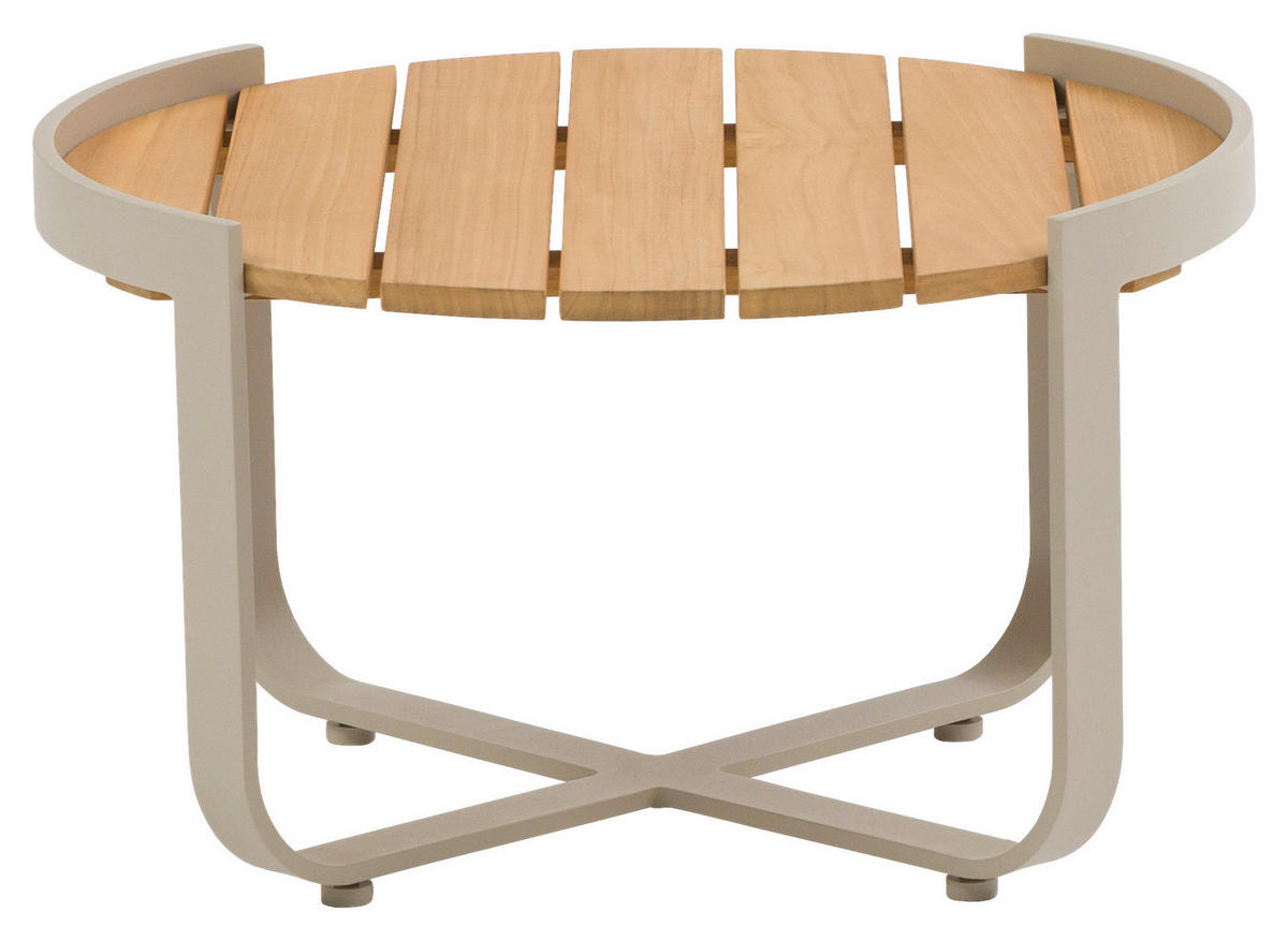 GARTEN-BEISTELLTISCHSET Holz, Metall, Keramik  - Mokka/Teakfarben, Design, Holz/Keramik (60-80/60-80/35,5-40,5cm) - Zebra 