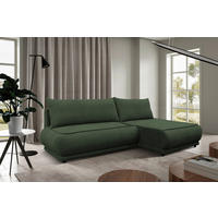 ECKSOFA  PAROS Dunkelgrün Bouclé  - Dunkelgrün/Schwarz, Design, Kunststoff/Textil (277/179cm) - MID.YOU