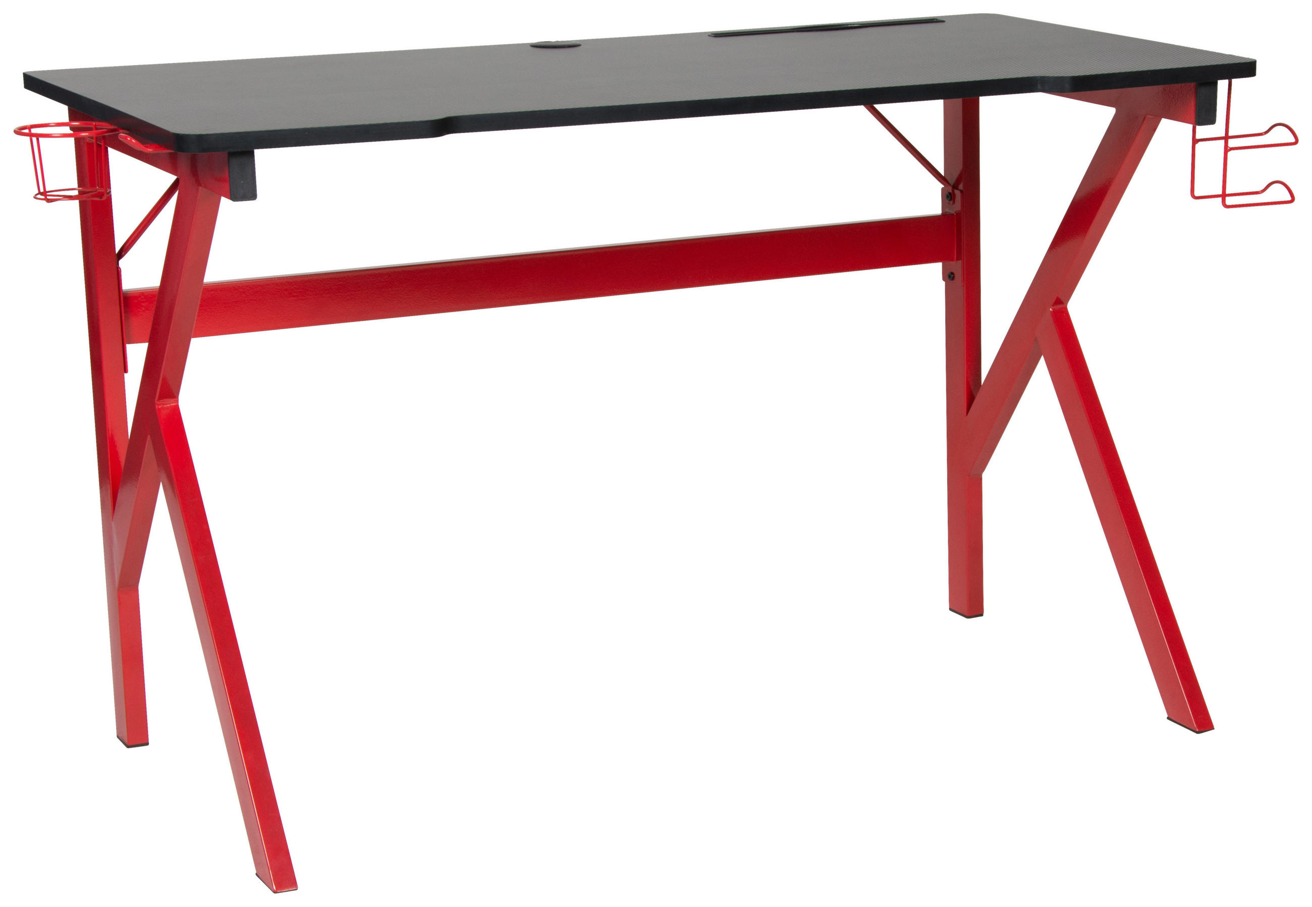 GAMING TISCH Schwarz, Rot  - Rot/Schwarz, MODERN, Metall (120/60/75cm) - Boxxx