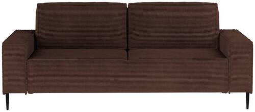 SCHLAFSOFA in Webstoff Dunkelbraun  - Dunkelbraun/Schwarz, Design, Textil/Metall (240/89/103cm) - Ti'me
