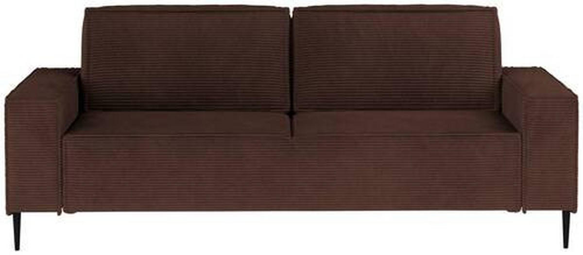SCHLAFSOFA in Webstoff Dunkelbraun  - Dunkelbraun/Schwarz, Design, Textil/Metall (240/89/103cm) - Ti'me