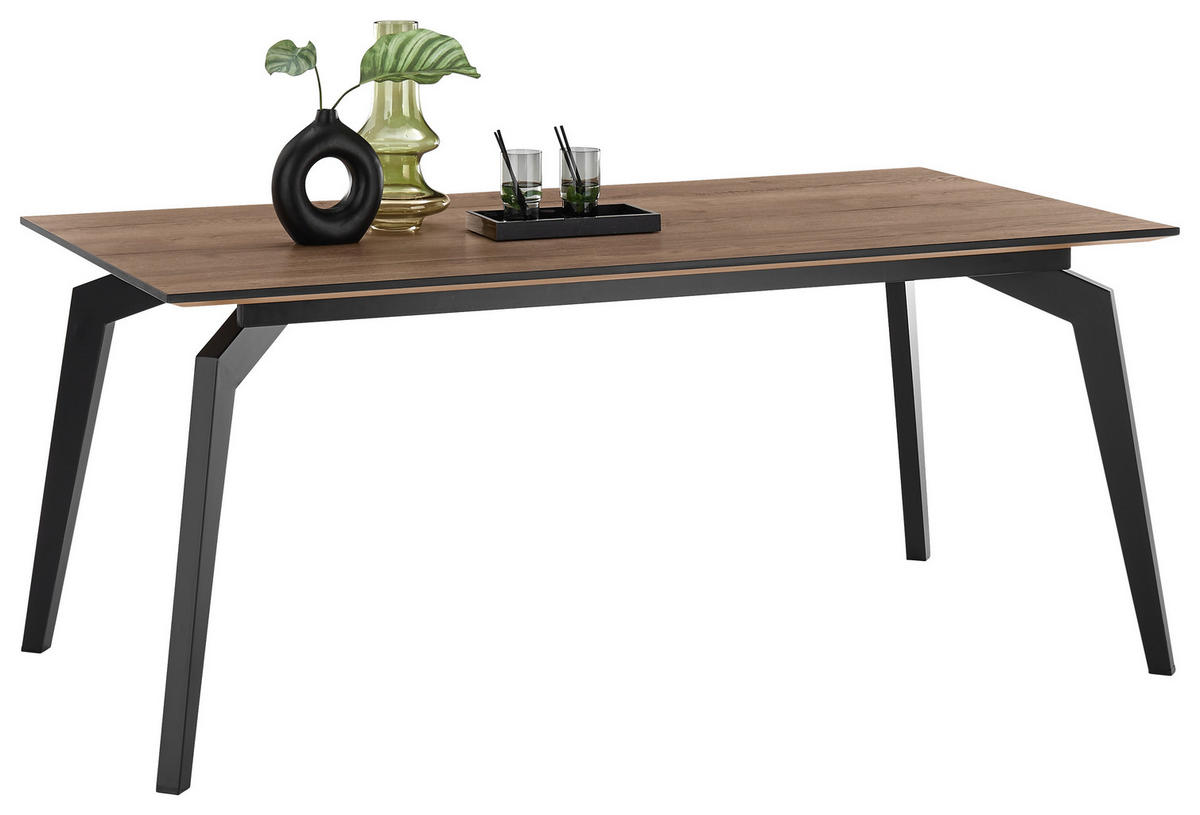 ESSTISCH rechteckig Braun, Schwarz  - Schwarz/Braun, Trend, Holzwerkstoff/Metall (180/90/76cm) - SetOne by Musterring