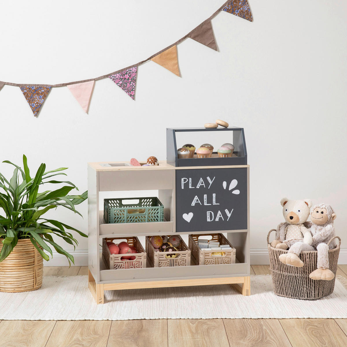 KAUFLADEN - Hellgrau/Naturfarben, Basics, Holz (59/30/64cm) - MUSTERKIND